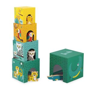 PIRÁMIDE DE APILAR CON FIGURAS DE MADERA - TROPIK